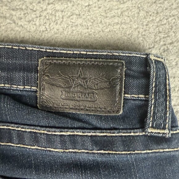 Big Star Jenae Skinny Jeans Dark Wash Stretch Mid Rise Thick Stitch Womens 26L - Picture 7 of 8